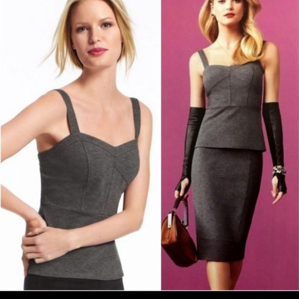 CAbi Gray Ponte Bustier**
